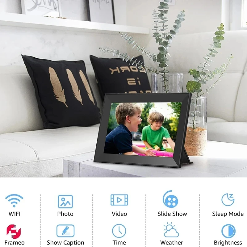 Цифровая фоторамка Frameo 10 1 дюйма 16 ГБ интеллектуальная цифровая Wi-Fi с сенсорным