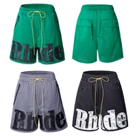 2022 rhude casual shorts basketball drawstring breathable sweat shorts high quality summer beach rhude shorts