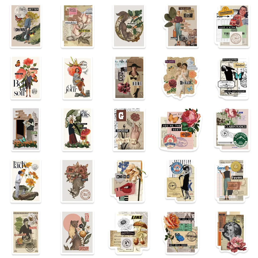 Рисунок 2 - наклейки в виде цветов в стиле ретро для ноутбука