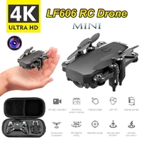lf606 mini rc drone with 4k camera hd 2 4g optical flow positioning follow wifi fpv foldable helicopter quadrocopter toy for boy