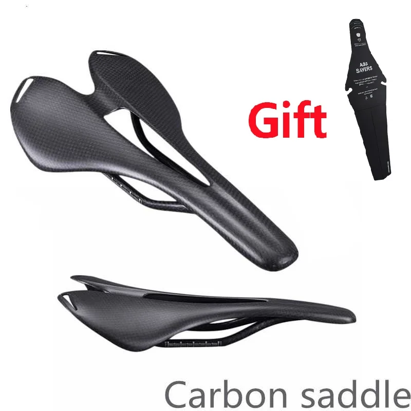

Carbon Fiber Road Mtb Saddle 3K T800 Super Light Carbon +Leather Cushions Ride Bicycles Seat