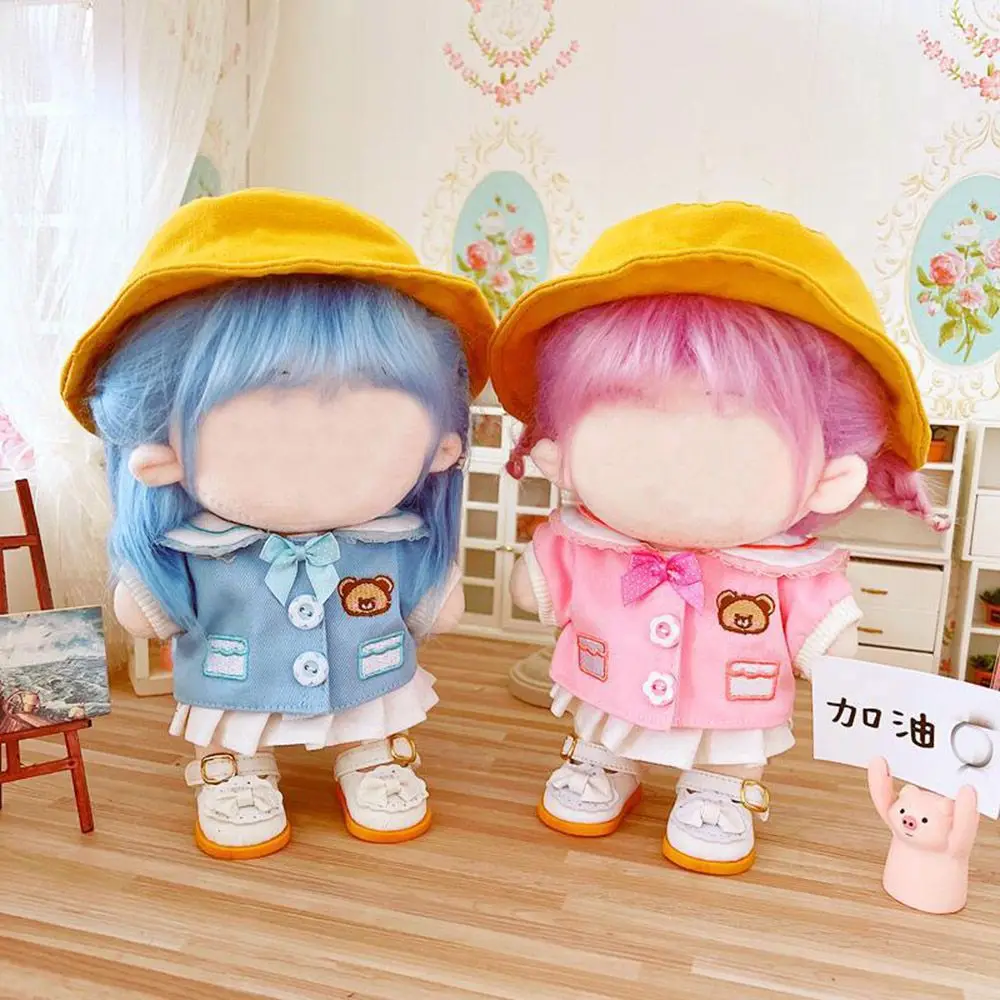 

20cm Doll Outfit Hoodie Plush Doll's Clothes Shirt Overalls Suspender Pants Dolls Accessories for Korea Kpop EXO Idol Dolls Gift