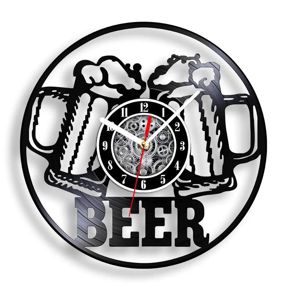 Beer Cheers виниловые LP пластинки настенные часы для дома бара кухни ресторана