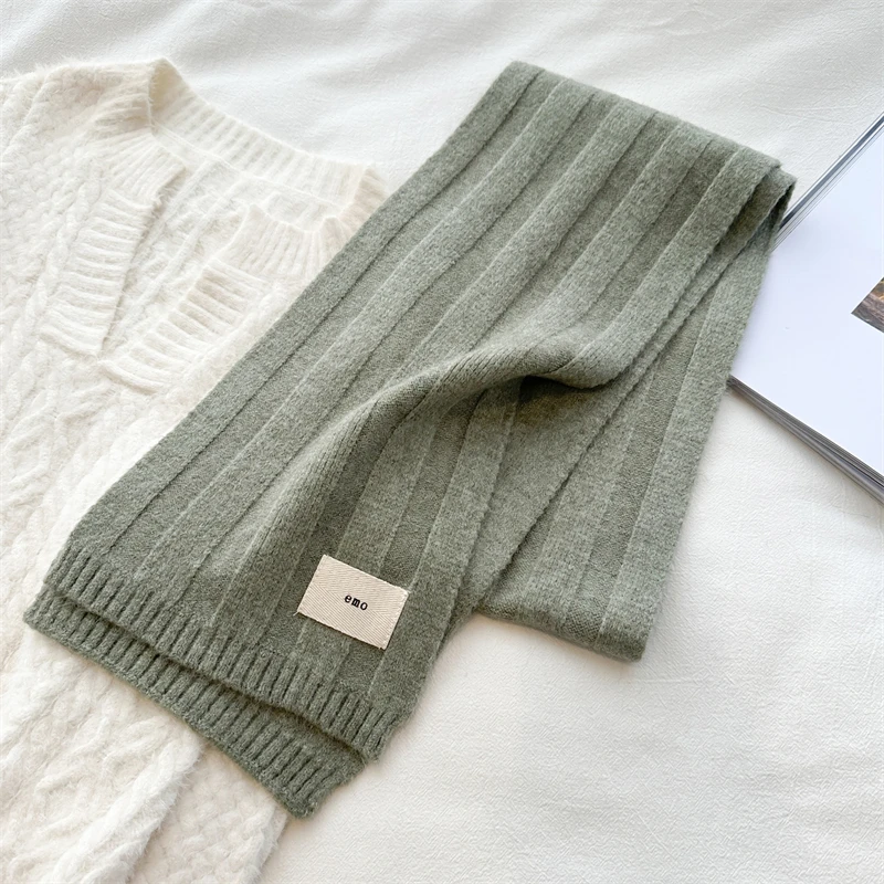 

2023 Fashion Scarf for Women Knitted Emo Blanket Neckerchief Thick Pashmina Winter Warm Shawl Wrap Cashmere Poncho Stoles New