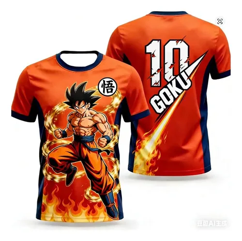 Фото Новейшая спортивная футболка с коротким рукавом от Bandai по мотивам Dragon Ball Z Majin Buu, удобная и быстросохнущая, в стиле аниме. №3