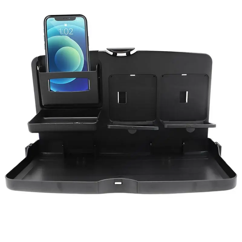 

Автомобильный поднос для еды, поднос на заднее сиденье, автомобильный держатель для еды, большая грузоподъемность, складной дизайн с крючком, подходит для автомобиля на шоссе