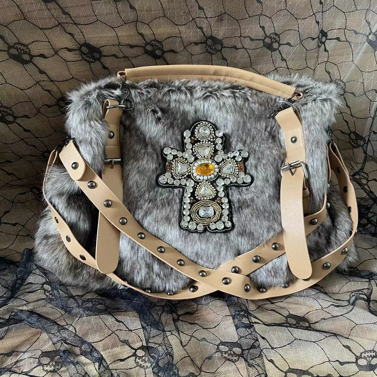 Женская сумка через плечо в стиле High street плюшевые сумки большой вместимости