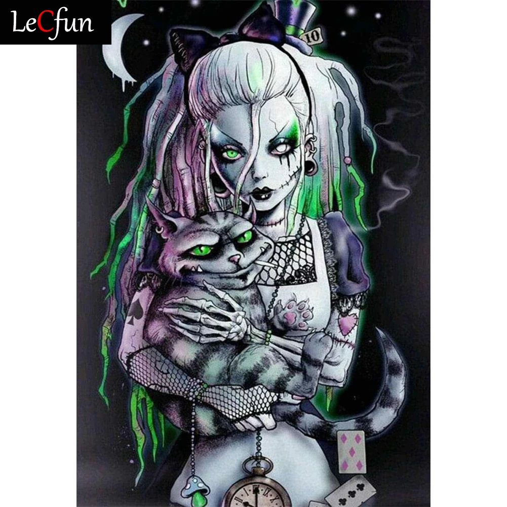 

LeCfun Scarry Girl Набор для алмазной живописи 5D полное сверление алмазов искусство квадратный/круглый драгоценный камень Dotz бриллианты