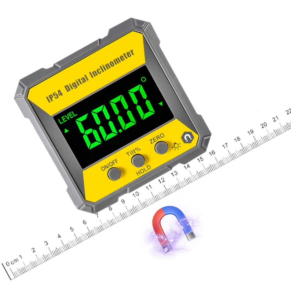 

4x90 Degree Precision Digital Inclinometer IP54 Waterproof LCD Backlight Magnetic Electronic Angle Finder Gauging Tool
