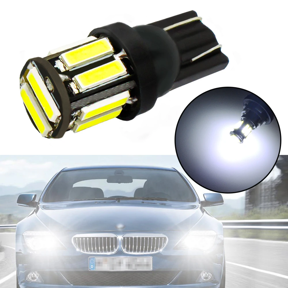 10 шт. T10 W5W светодиодов 7020 194 168 12 В автомобильный светодиодный клиновой указатель