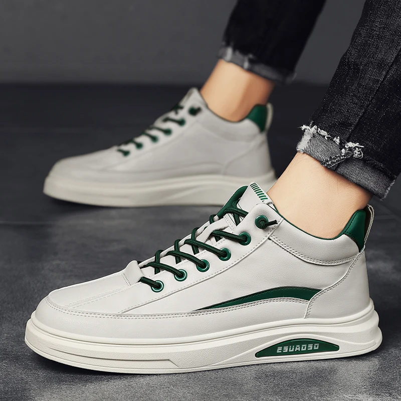 

CYYTL высокие туфли мужские повседневные кожаные мужские кроссовки на платформе уличные нескользящие прогулочные модные дизайнерские роско...