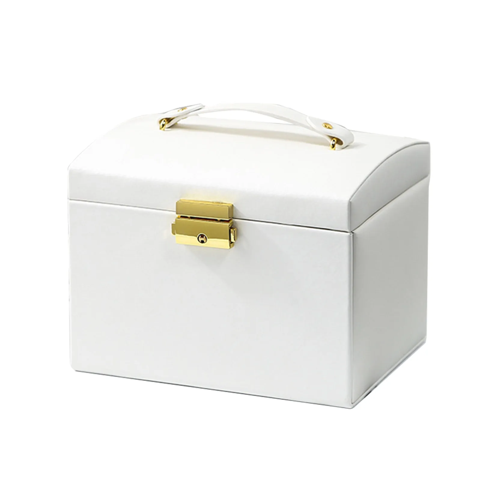 

Jewelry Organizer Display Tray Modern Storage Box Watch Case PU Leather Necklace Holder Drawer Design Earrings With Mirror Rings