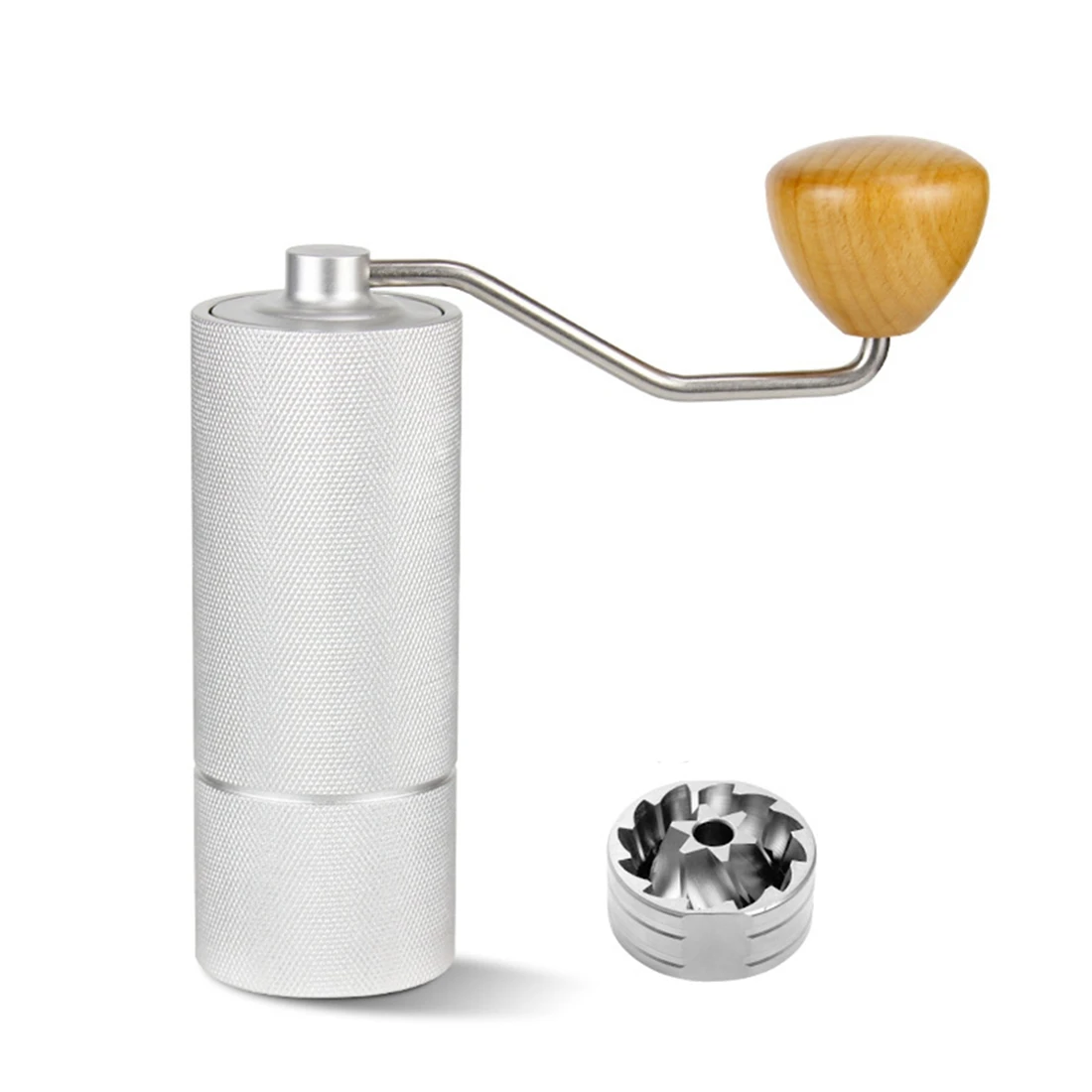

Manual Coffee Grinder Capacity Hand Adjustable Steel Core Burr for Kitchen,Silver 6 Corners