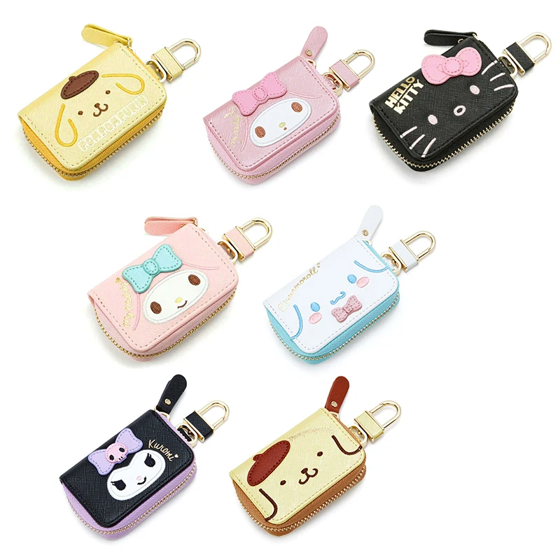 Новый чехол для ключей Sanrio с героями мультфильмов Kawaii Hello Kitty Cinnamoroll Melody Kuromi
