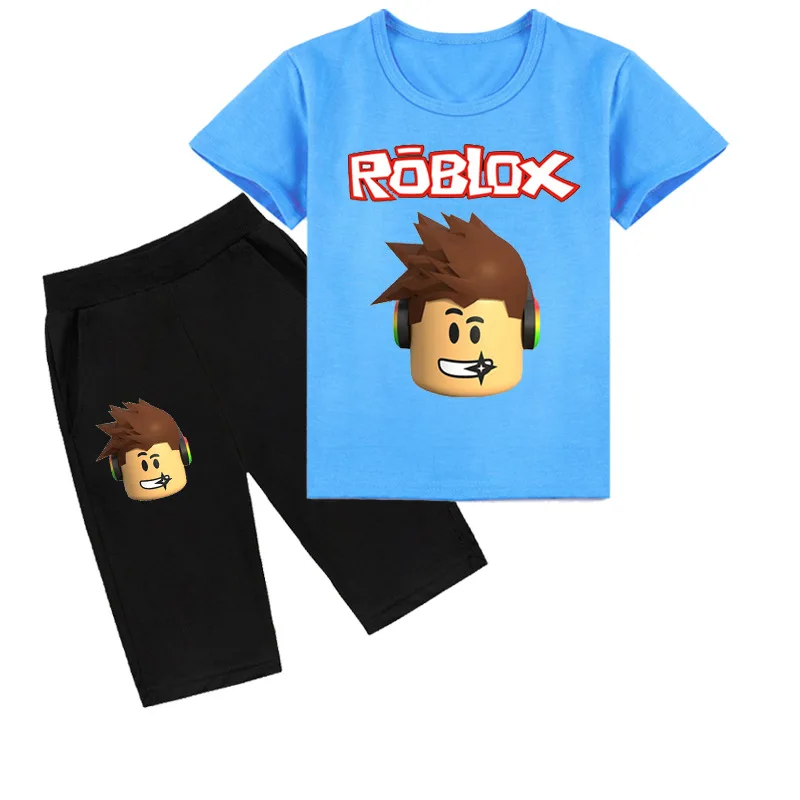 Комплект Детской Летней Одежды Roblox С Принтом — Модная Спортивная Футболка