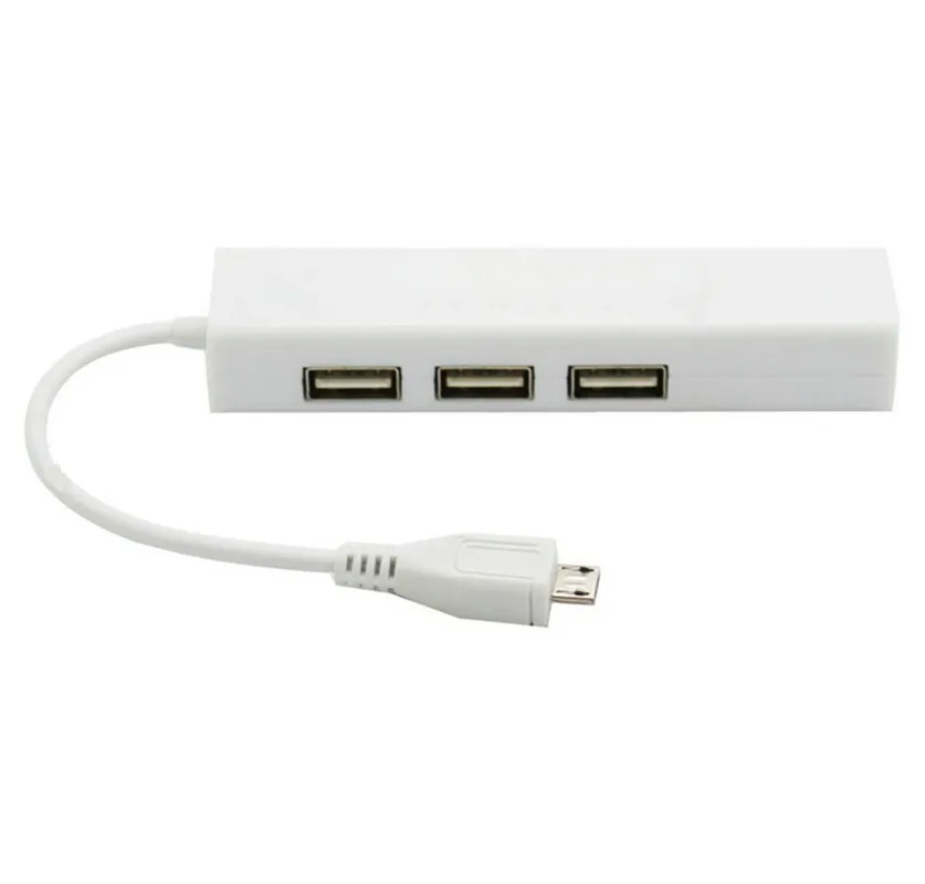 

Micro USB to Network LAN Ethernet RJ45 Adapter 3 Port USB 2.0 HUB Adapter