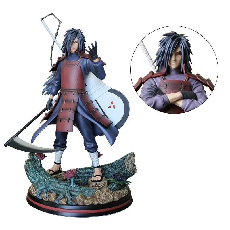 

32CM Naruto Uchiha Itachi Madara Anime Figure Uchiha Replaceable Head PVC Collectible Doll Toy Birthday Gift Figurine 2022