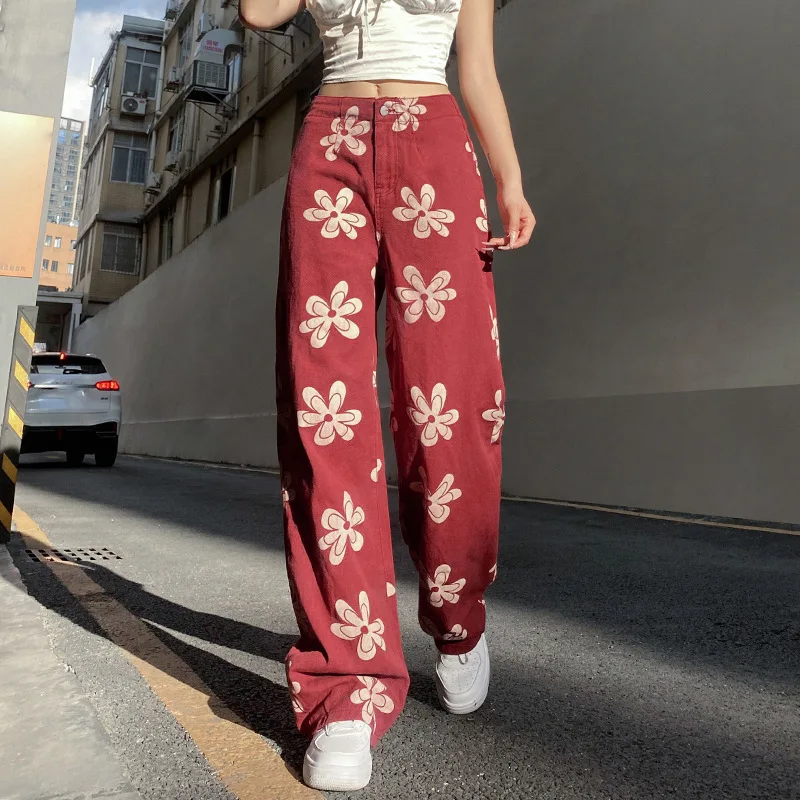 

2021 Autumn and Winter New Women's Casual Jeans Casual Straight Pants