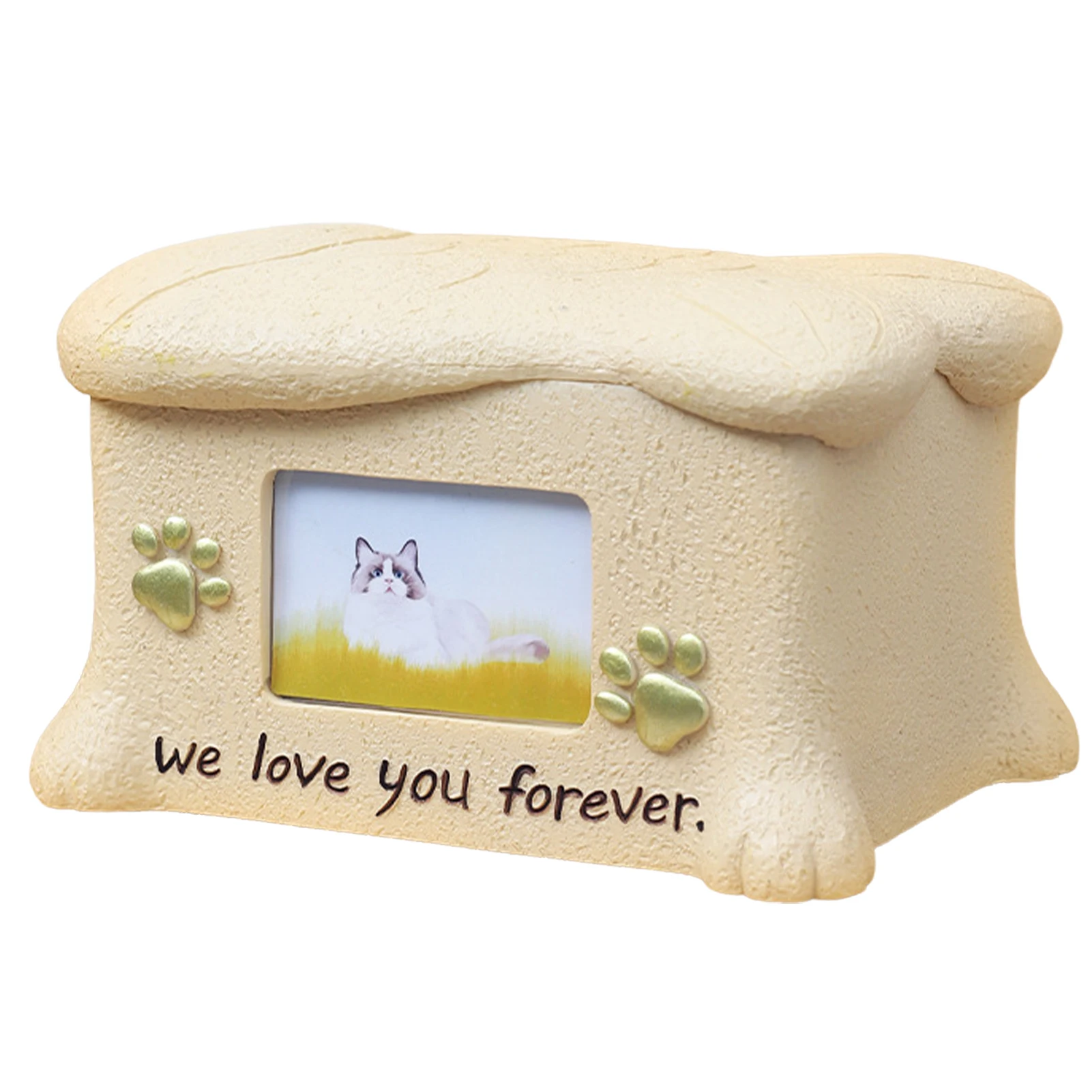

Pet Urn For Dogs And Cats Resin Dog Ashes Box With Picture Frame Dog Memorial Gifts Cat Loss Gifts For Garden Yard Patio And
