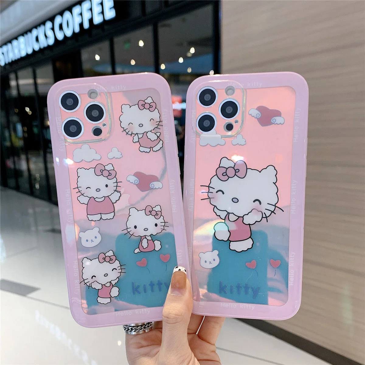 

2022 Hello Kitty Laser Suitable For Girls Phone Case For Iphone 13 12 11 Pro Max Mini XS 8 7 6 6S Plus X SE 2020 XR Cover