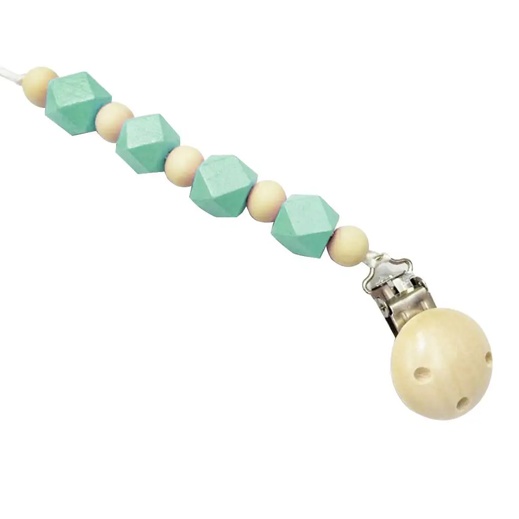 

1PC Portable Baby Pacifier Clip Chain Wooden Holder Soother Pacifier Clips Strap Nipple Holder Infant Nipple Bottle Clip Chain