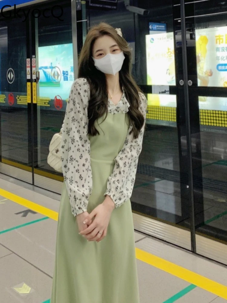 

Платье женское Облегающее с длинным рукавом и цветочным принтом