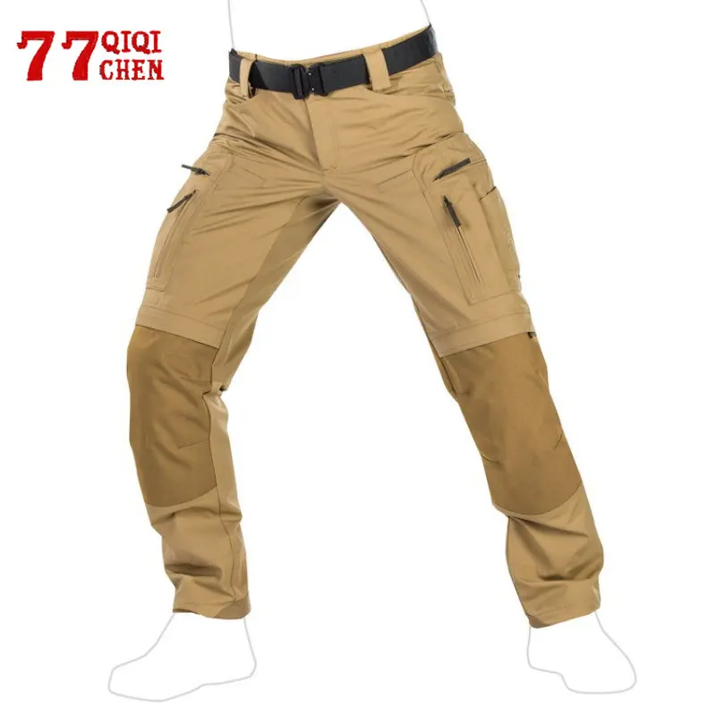 Mens P40 Tactical Pants Multi Pocket Wear-resistant Cargo Pants Mountain Hiking Outdoor Combat Military Trousers Khaki Male New