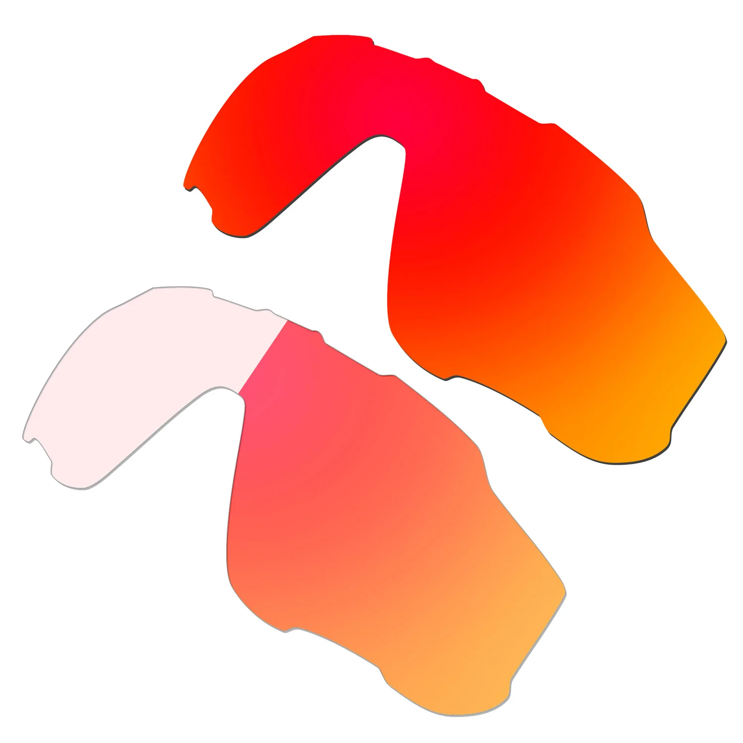 Hkuco Red & Photochromic-Red (Unpolarized) 2 Pairs Replacement Lenses For Jawbreaker Sunglasses