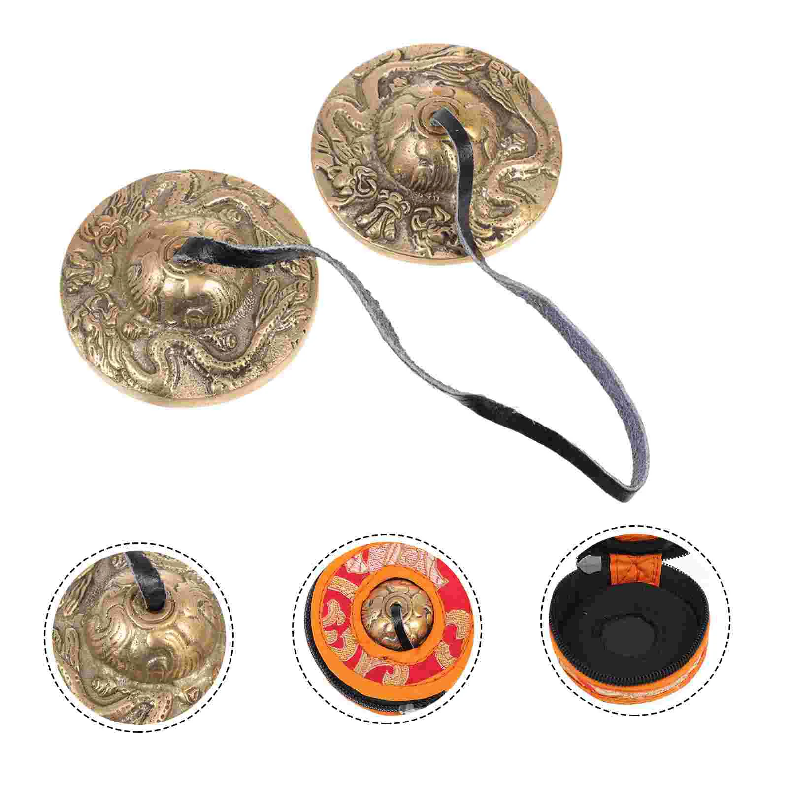 

1Pc Practical Brass Meditation Cymbal Bell with Storage Bag (Golden)