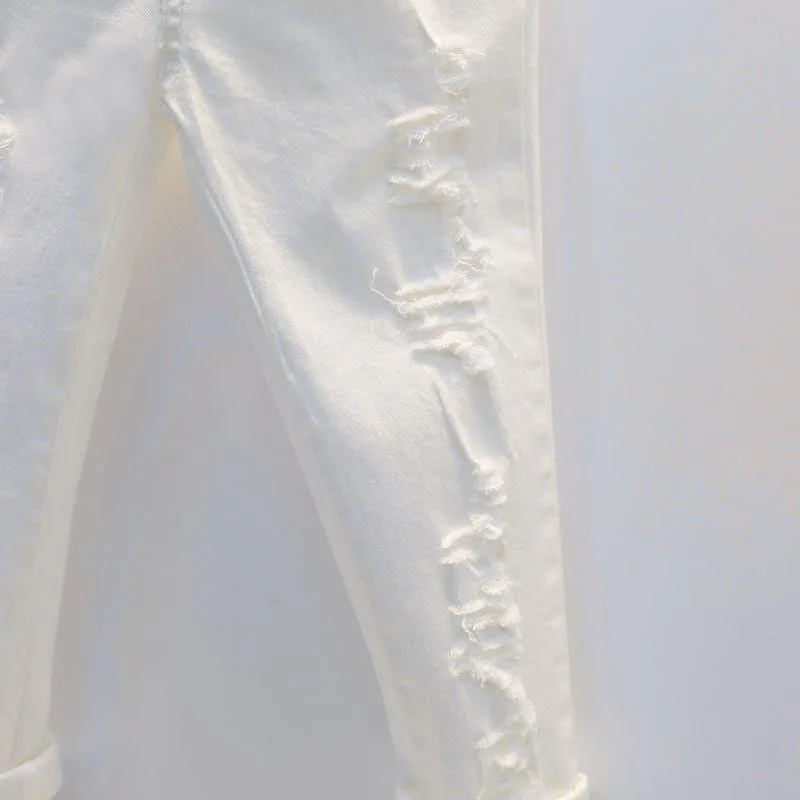 RiniLucia pants For Girls Children Hot Warm Leggings Kids Slim Trousers Thick Velvet Jeans Baby Girl Stretch White Jeans