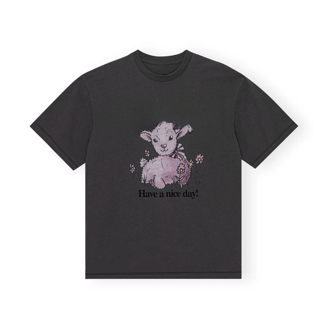 2024 летняя модная трендовая свободная хлопковая Футболка серии GA с мультяшным