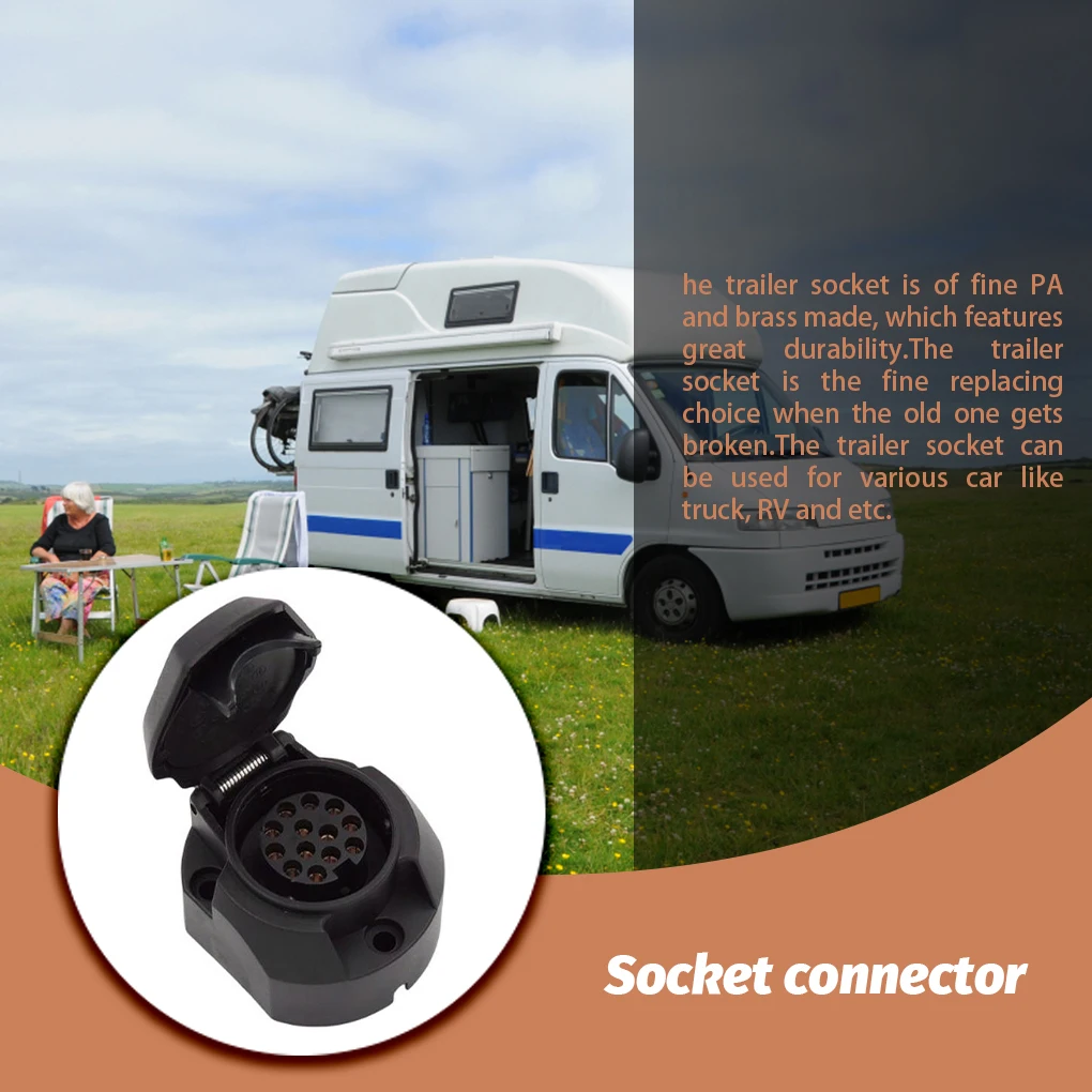 

Trailer Socket 13 1 Pin Replacement Interior RV Truck Power Adapter