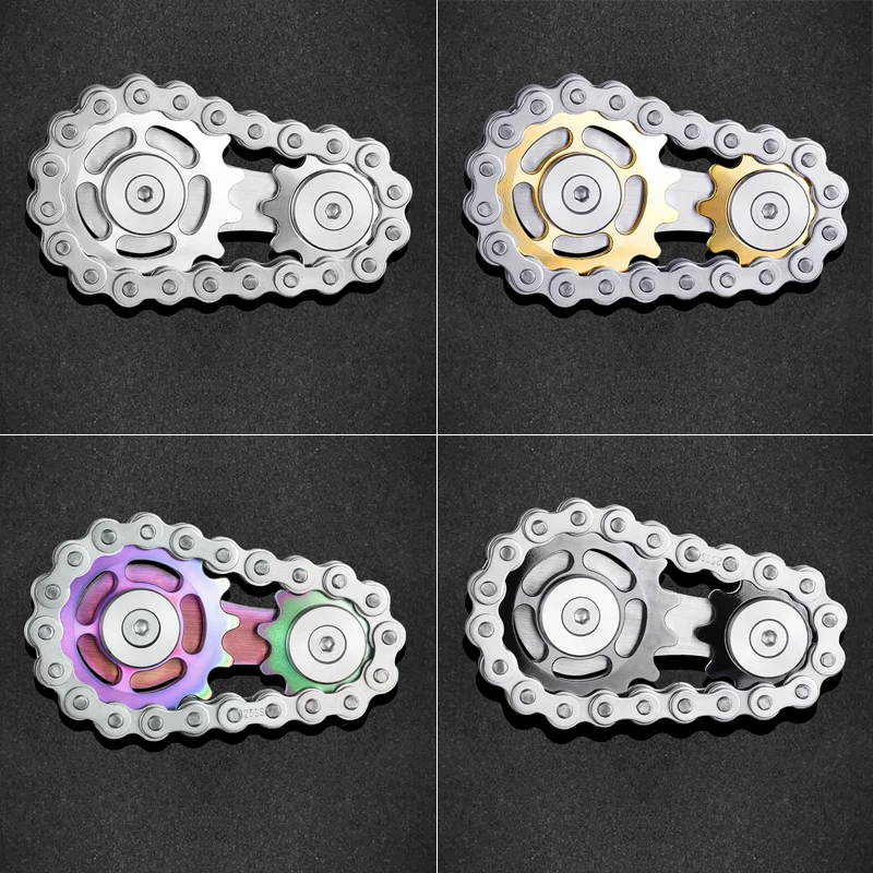 

Sprockets Chain Fidget Spinner Metal Sensory Bike Chain Gears Adults EDC Novelty Toy Pack Anxiety Relieve Boredom ADHD Autism