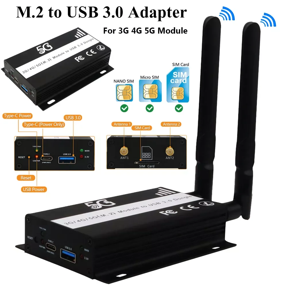 

Беспроводной конвертер NGFF Key B с разъемом для SIM-карты и поддержкой USB 3,0