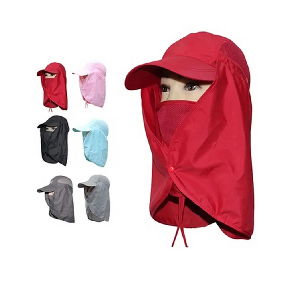 

New 1Pcs Camping Hiking Fishing Outdoor Big Wide Brim Mesh Face Neck Cover Mask Cover Flap Sun Hat Cap 5 Colors 2017