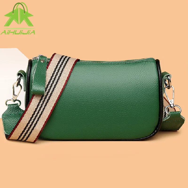 

Роскошные однотонные сумки из воловьей кожи первого слоя, новинка 2022, дизайнерская модная сумка-мессенджер через плечо, многофункциональна...