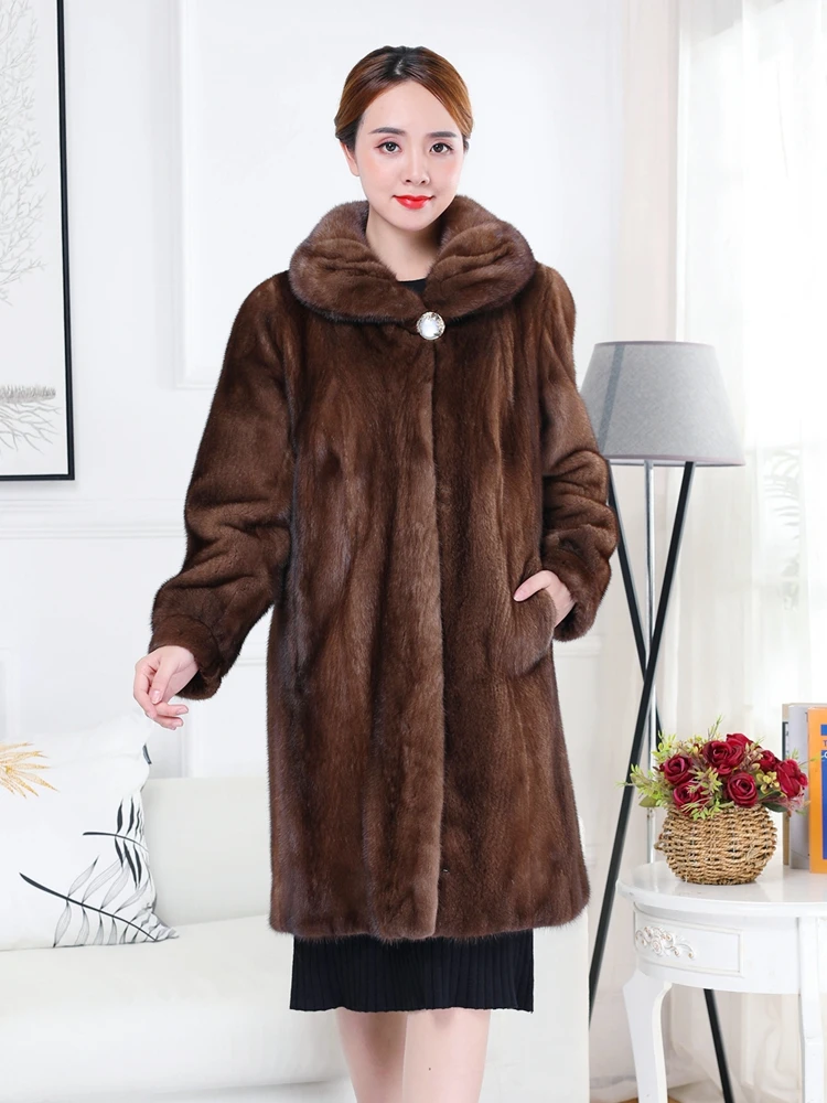 The New Listing Coats Women Coat Fur Thick Winter Office Lady Other Fur Yes Real Fur Long Coat enlarge