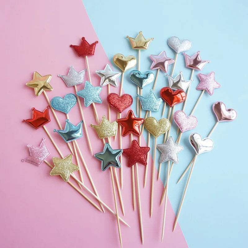 

100pcs happy birthday cake topper топеры на торт decorating gateau personalised deco wedding cupcake toppers cake para pastel