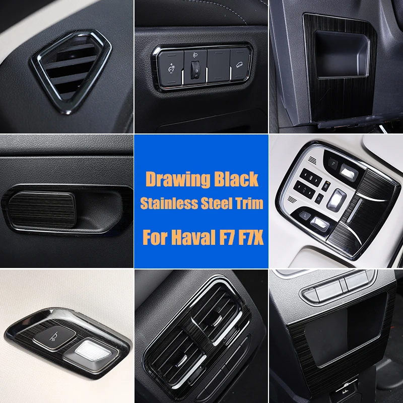 

Для Haval F7 F7X 2019 2020 зубчатая панель, рамка чашки, отделка из нержавеющей стали, аксессуары для интерьера