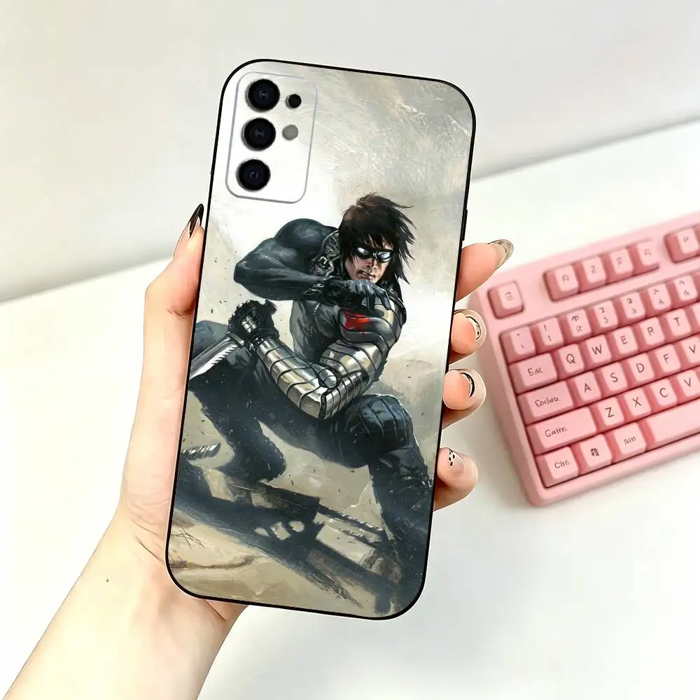 Фото Мягкий черный чехол для телефона B-Bucky B-Barnes W-Winter S-Soldier для Samsung S26,25,24,21,22,21,20,10,9,8,7,6Ultra,Plus,Fe, Lite №4