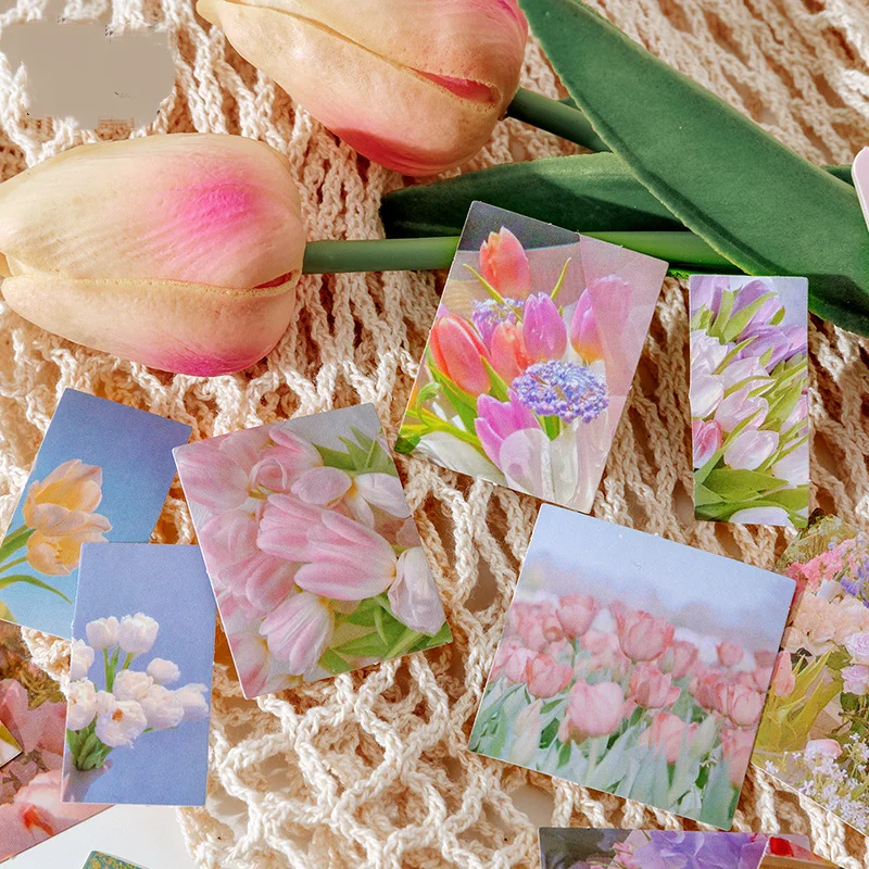 

45sheets/pack Early Spring Scenery Paper Stationery Sticker Set Pink Flower For Gift Packing Scrapbooking Album Planner Journal