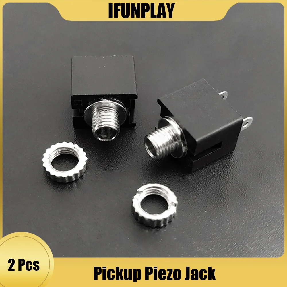 2pcs Acoustic Guitar Ukulele Pickup Piezo Jack EQ Connector 2.5mm | Parts & Accessories