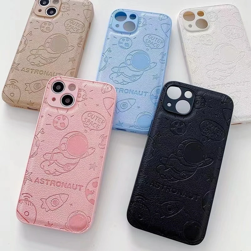 

fran-HT51 Case Cover For iPhone 12 Pro Max Mini XR X XS Max 6 6S 7 8 Plus SE 2 Back Cover Astronaut Leather 3D