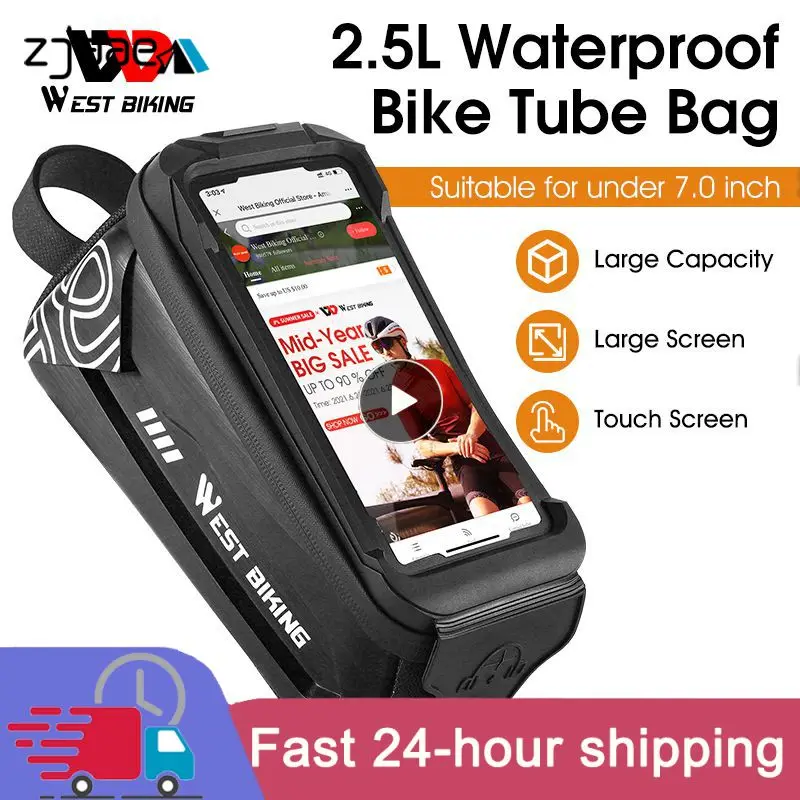

Wear-resistant Mountain Bike Upper Pipe Bag Touch Screen 2.5l Bicycle Packet Waterproof Anti-slip Strap Mobile Phone Bag Tpu Eva