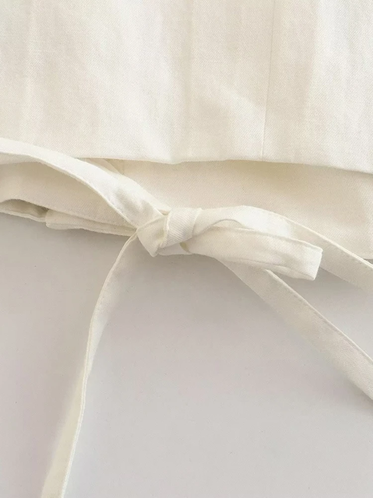 Женский костюм-двойка Traf с v-образным вырезом без рукавов из смешанной ткани