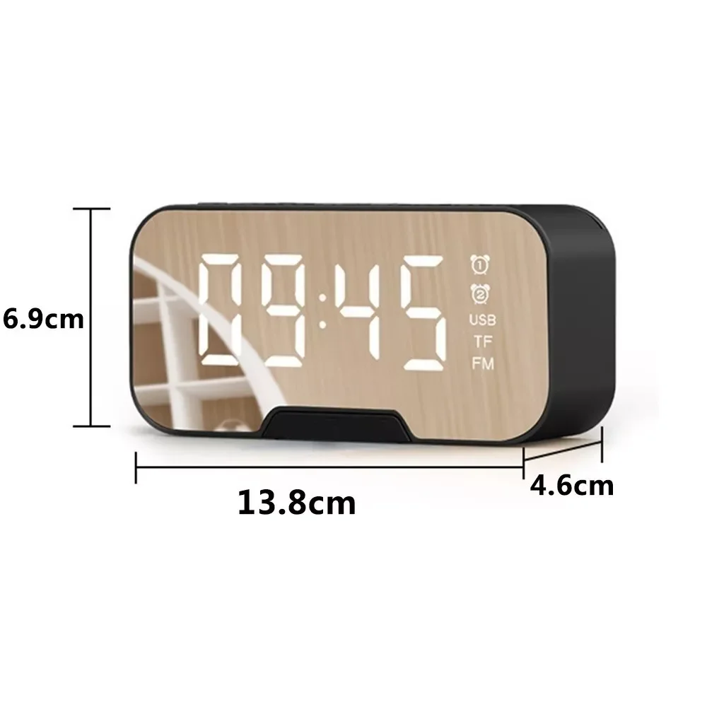 

Alarm Clock Mirror LED Alarm Clock Multifunction Wireless Bluetooth Music Player Electronic Digital Alarm Clock