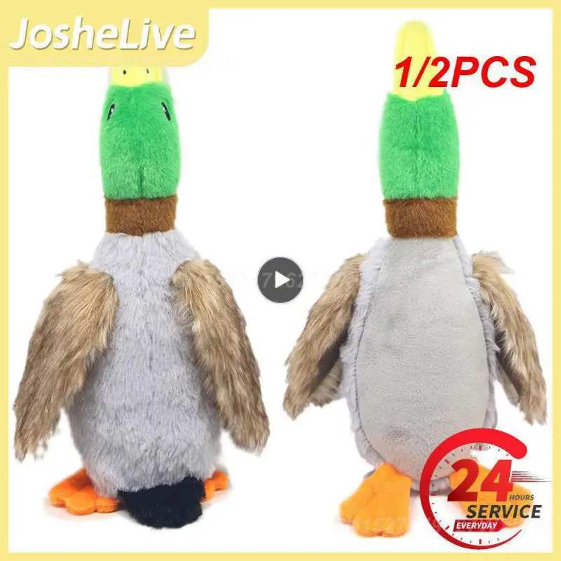 Cute Plush Duck Sound Toy Stuffed Squeaky Animal Squeak Dog Toy Cleaning Tooth Dog Chew Rope Toys