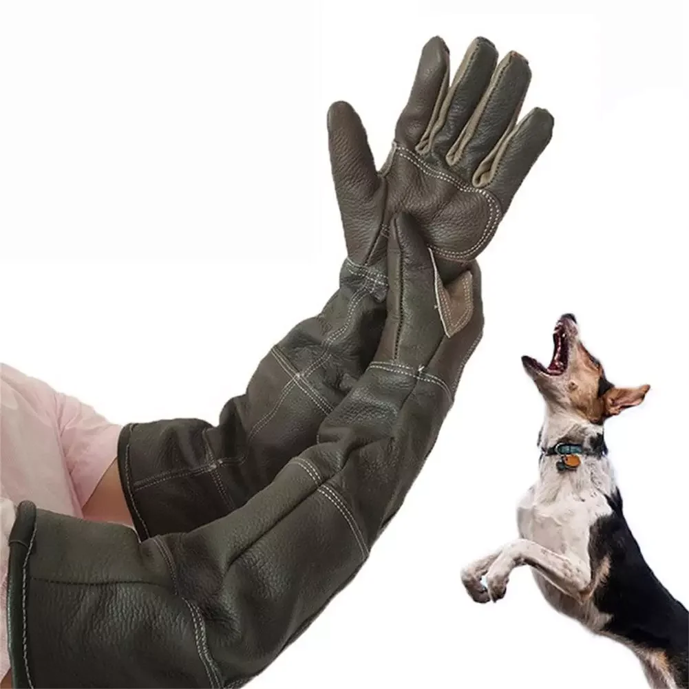 

Pet Gloves Handling Gloves Strengthened Leather Anti Bite Protective Gloves for CAT Dog And Gardening Work Gloves