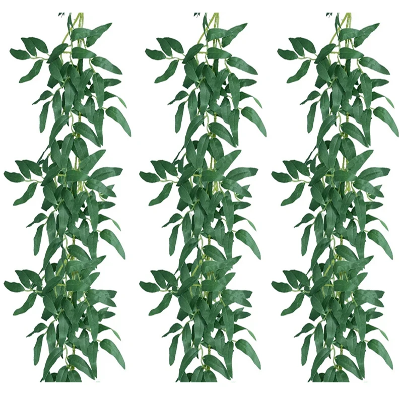 

3pcs 180CM Artificial Eucalyptus Flowers Willow Vine Garland Wreath Greenery Leaves for Home Ceiling Party Wedding Decoration