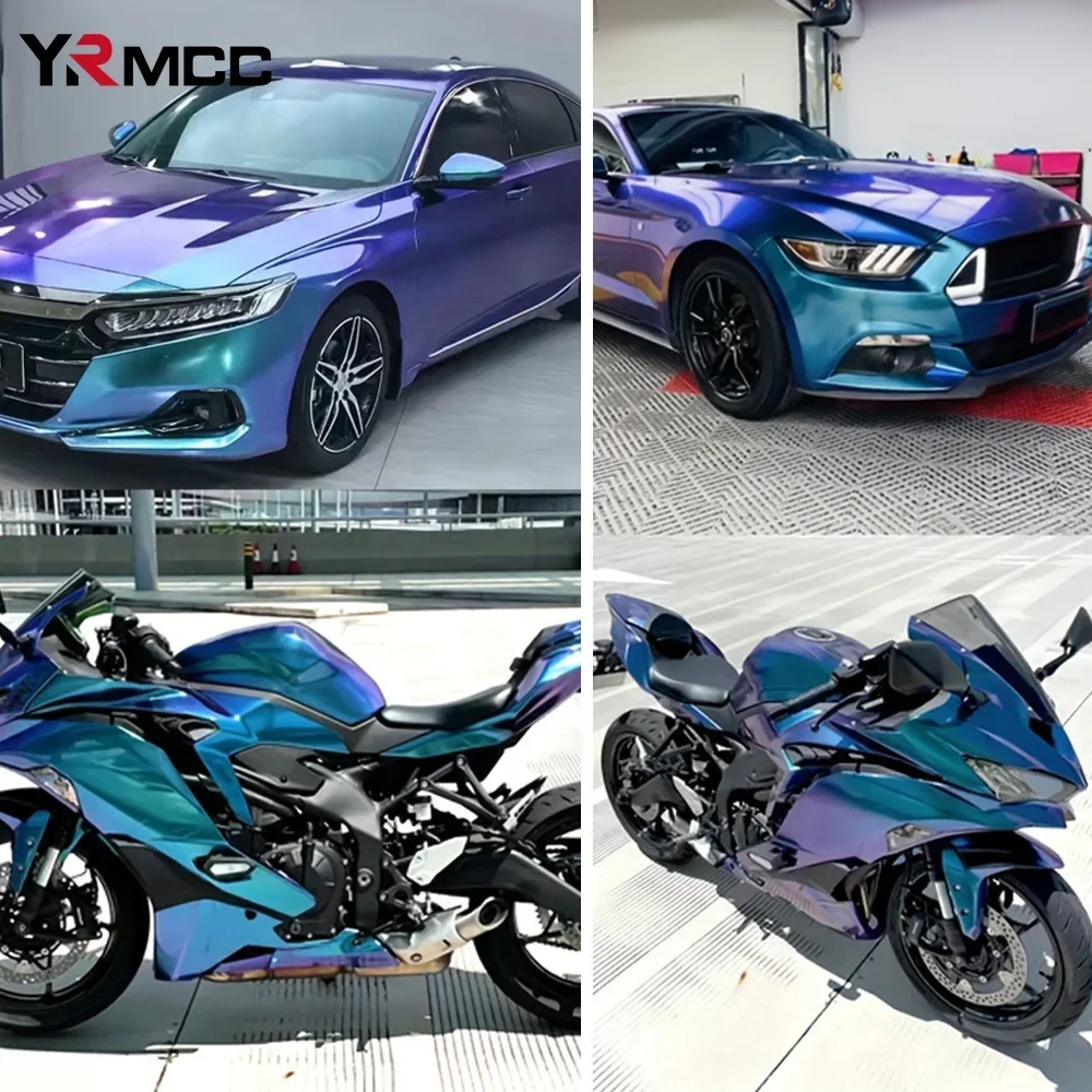 Автомобильные наклейки виниловая пленка-хамелеон синяя фиолетовая тонирующая